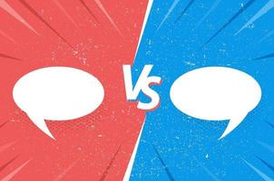 Versus comic frame with grange texture and speech bubbles vector