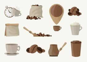 Big set of Coffee elements for your design vector