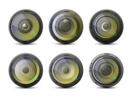 Camera lens set vector