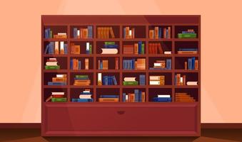 Book store Large Bookcase with books vector