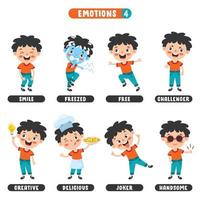 Little Kid With Different Emotions vector