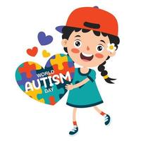 Concept Drawing of Autism Awareness vector