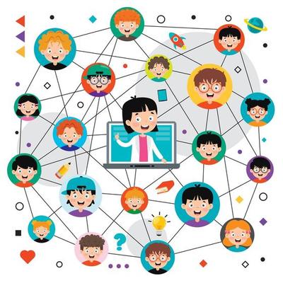 Online Learning Concept With Cartoon Character