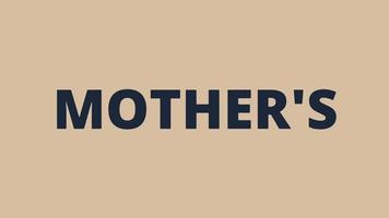 Mensaje de texto del día de la madre feliz en animación de fondo marrón minimalista