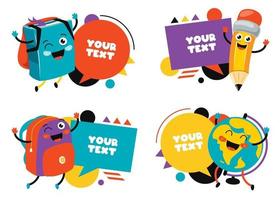 Colorful Speech Bubbles And Labels vector