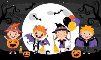 Halloween Concept With Funny Character vector