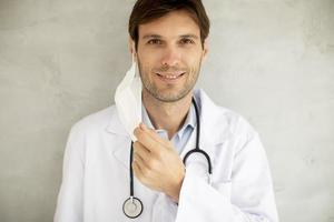 Close-up of a doctor with a mask photo