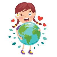 Earth Day With Cartoon Character vector