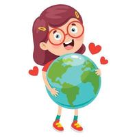 Earth Day With Cartoon Character vector