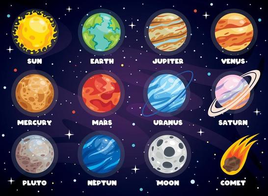 Colorful Planets Of Solar System