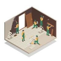 Home Renovation Isometric Composition Vector Illustration