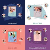 Sleeping Poses Concept Icons Set Vector Illustration