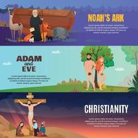 Bible Story Banners Set Vector Illustration