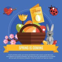 Spring Easter Flat Concept Vector Illustration