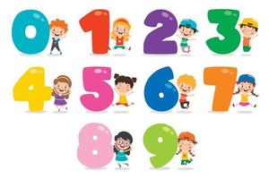 Concept Of Multi Colored Numbers vector