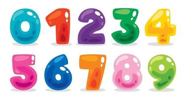 Concept Of Multi Colored Numbers vector
