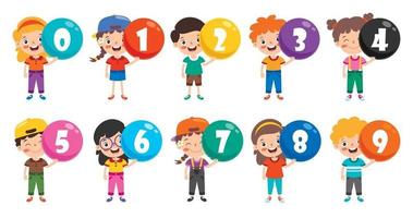 Concept Of Multi Colored Numbers vector