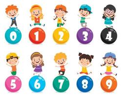 Concept Of Multi Colored Numbers vector