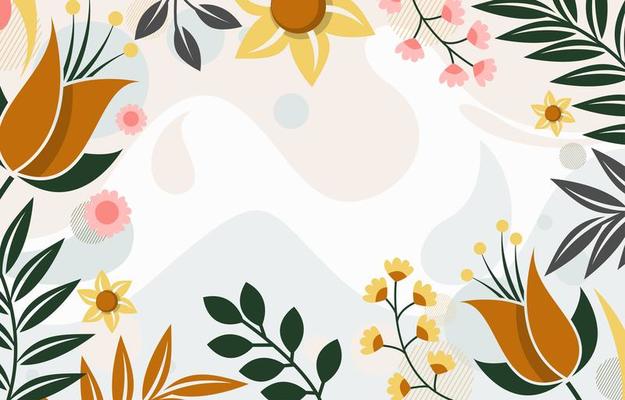 Floral Ornament Background on Vintage Color