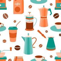 Coffee theme seamless pattern vector