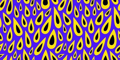 Seamless pattern with yellow-black drops on a blue background vector