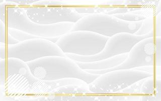 Abstract White Background With Gold Frame vector