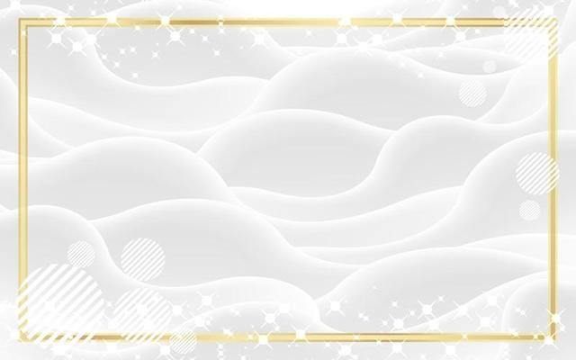 Abstract White Background With Gold Frame