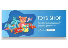 toys shop banner design for online shopping vector