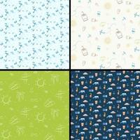 Set of seamless patterns with travel elements vector