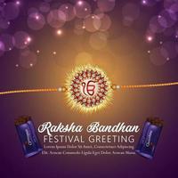 Indian festival of brother and sister happy raksha bandhan greeting card with vector gifts