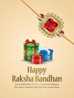 Realistic vector illustration of happy raksha bandhan with gifts