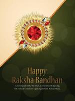 Indian festival of happy raksha bandhan celebration party flyer with crystal rakhi vector