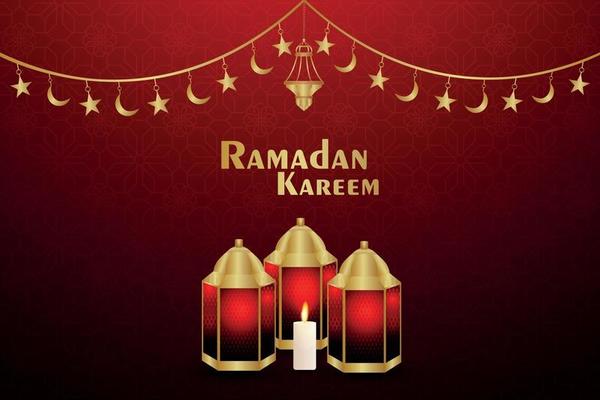 Islamic festival of ramadan kareem invitation greeting card with vector illustration