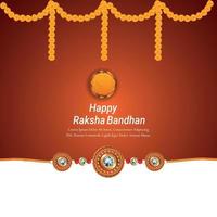 Happy raksha bandhan celebration background with creative vector illustration of garland flower