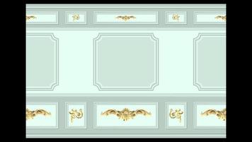 Gold stucco wall panel moulding seamless vector