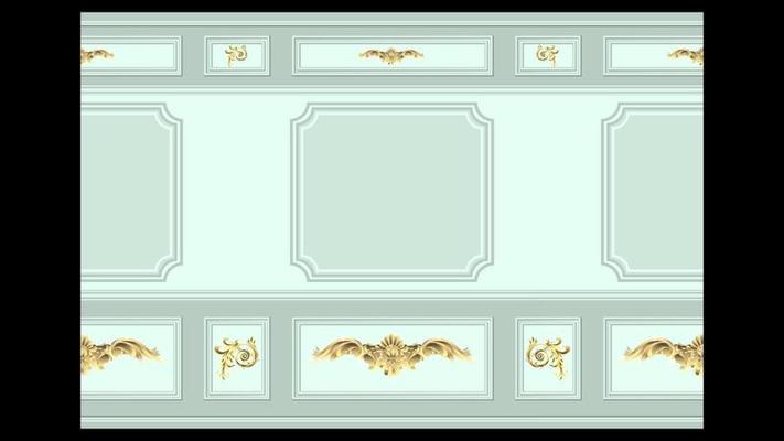 Gold stucco wall panel moulding seamless