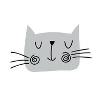 Children Vector Cute hand drawn Cat face