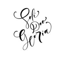 Christian vector calligraphy lettering text Soli Deo Gloria