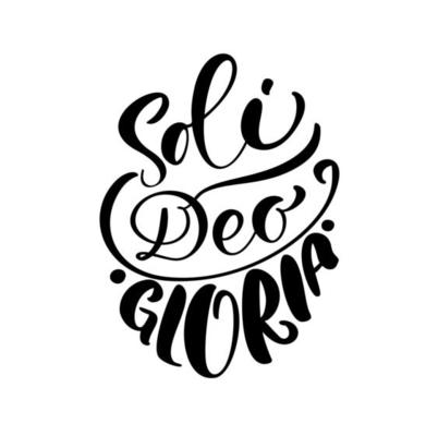 Christian vector calligraphy lettering text Soli Deo Gloria