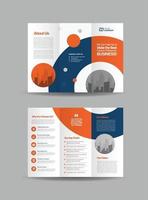 Business Trifold Brochure Design or Three Folded Advert or Handout Design vector