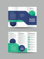 Business Trifold Brochure Design or Three Folded Advert or Handout Design vector