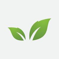 logotipo de icono de vector de elemento ecológico de hoja verde