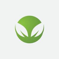 Green leaf ecological element vector icon logo