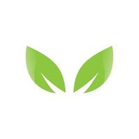 Green leaf ecological element vector icon logo