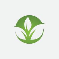 Green leaf ecological element vector icon logo