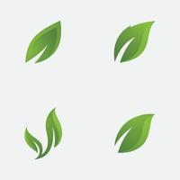 Green leaf ecological element vector icon logo