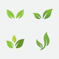 Green leaf ecological element vector icon logo