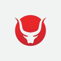 Ilustración de icono de vector de plantilla de logotipo de Red Bull Taurus