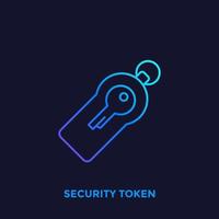 icono de vector de línea de token de seguridad