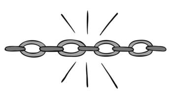 Cartoon Vector Illustration of Strong Solid Chain
